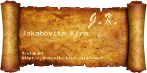 Jakabovits Kira névjegykártya