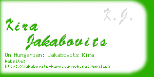 kira jakabovits business card